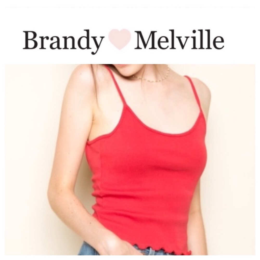 Brandy Melville red babydoll lettuce tank EUC